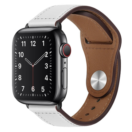 PU Leather Black Buckle Watch Band For Apple Watch Series, 7 45mm / 6&SE&5&4 44mm / 3&2&1 42mm, 7 41mm / 6&SE&5&4 40mm / 3&2&1 38mm - DealBuddy
