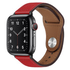 PU Leather Black Buckle Watch Band For Apple Watch Series