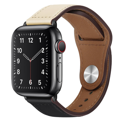 PU Leather Black Buckle Watch Band For Apple Watch Series, 7 45mm / 6&SE&5&4 44mm / 3&2&1 42mm, 7 41mm / 6&SE&5&4 40mm / 3&2&1 38mm - DealBuddy