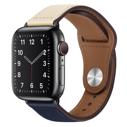 PU Leather Black Buckle Watch Band For Apple Watch Series