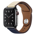 PU Leather Black Buckle Watch Band For Apple Watch Series