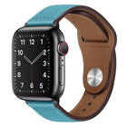 PU Leather Black Buckle Watch Band For Apple Watch Series