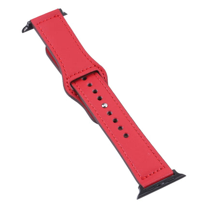 PU Leather Black Buckle Watch Band For Apple Watch Series