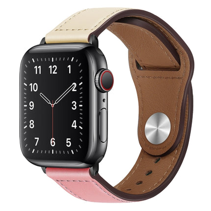 PU Leather Black Buckle Watch Band For Apple Watch Series