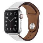 PU Leather Silver Buckle Watch Band For Apple Watch Series, 7 45mm / 6&SE&5&4 44mm / 3&2&1 42mm, 7 41mm / 6&SE&5&4 40mm / 3&2&1 38mm - DealBuddy