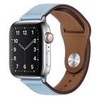 PU Leather Silver Buckle Watch Band For Apple Watch Series