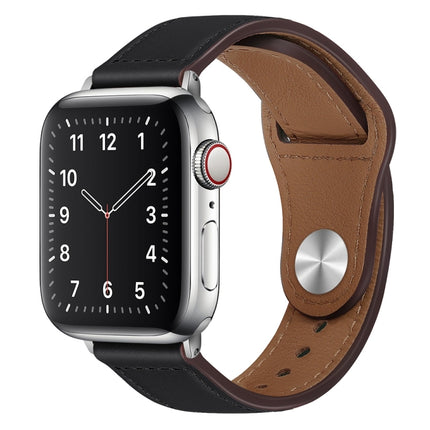 PU Leather Silver Buckle Watch Band For Apple Watch Series, 7 45mm / 6&SE&5&4 44mm / 3&2&1 42mm, 7 41mm / 6&SE&5&4 40mm / 3&2&1 38mm - DealBuddy