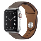 PU Leather Silver Buckle Watch Band For Apple Watch Series