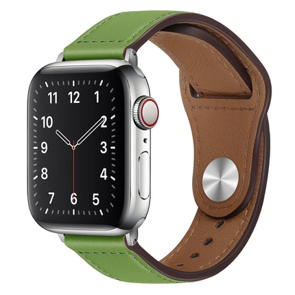 PU Leather Silver Buckle Watch Band For Apple Watch Series