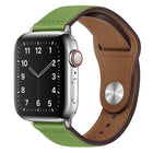 PU Leather Silver Buckle Watch Band For Apple Watch Series