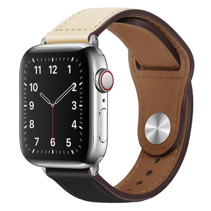PU Leather Silver Buckle Watch Band For Apple Watch Series