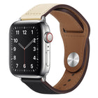 PU Leather Silver Buckle Watch Band For Apple Watch Series