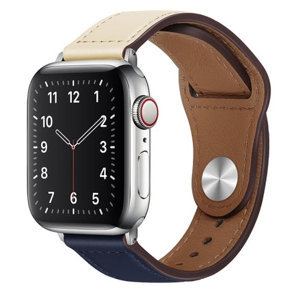 PU Leather Silver Buckle Watch Band For Apple Watch Series