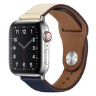 PU Leather Silver Buckle Watch Band For Apple Watch Series