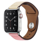 PU Leather Silver Buckle Watch Band For Apple Watch Series