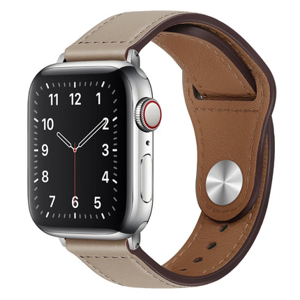 PU Leather Silver Buckle Watch Band For Apple Watch Series, 7 45mm / 6&SE&5&4 44mm / 3&2&1 42mm, 7 41mm / 6&SE&5&4 40mm / 3&2&1 38mm - DealBuddy
