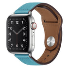 PU Leather Silver Buckle Watch Band For Apple Watch Series