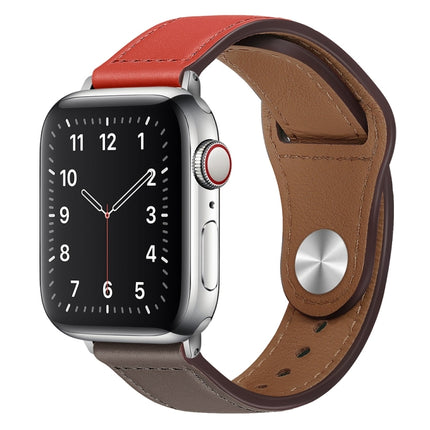 PU Leather Silver Buckle Watch Band For Apple Watch Series