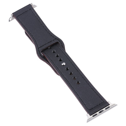 PU Leather Silver Buckle Watch Band For Apple Watch Series