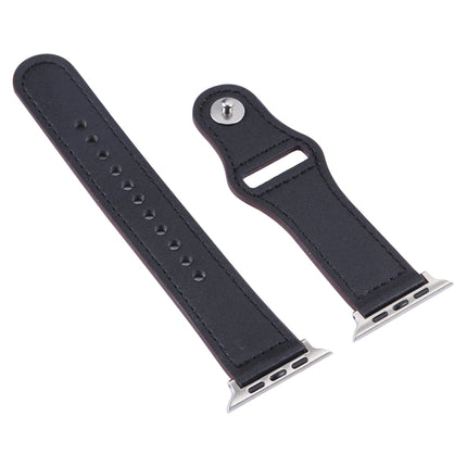 PU Leather Silver Buckle Watch Band For Apple Watch Series