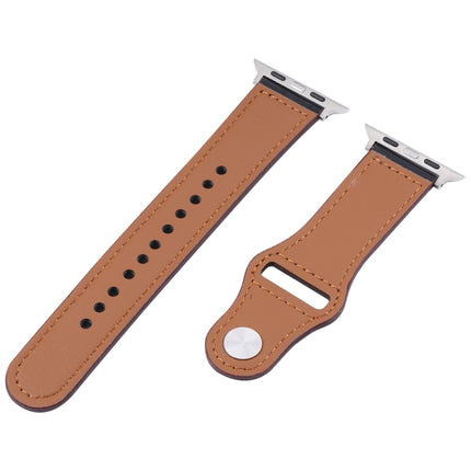 PU Leather Silver Buckle Watch Band For Apple Watch Series