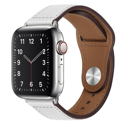 PU Leather Silver Buckle Watch Band For Apple Watch Series, 7 45mm / 6&SE&5&4 44mm / 3&2&1 42mm, 7 41mm / 6&SE&5&4 40mm / 3&2&1 38mm - DealBuddy