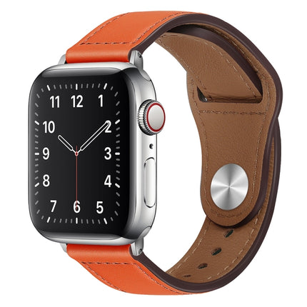 PU Leather Silver Buckle Watch Band For Apple Watch Series