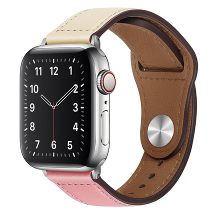 PU Leather Silver Buckle Watch Band For Apple Watch Series