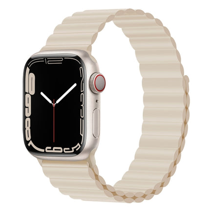 Silicone Magnet Watch Band For Apple Watch Series, 7 45mm / 6&SE&5&4 44mm / 3&2&1 42mm, 7 41mm / 6&SE&5&4 40mm / 3&2&1 38mm - DealBuddy