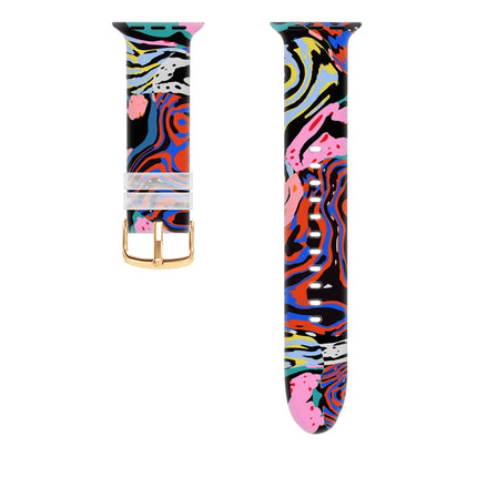 Square Buckle Color Printing Watch Band For Apple Watch Series, 7 45mm / 6&SE&5&4 44mm / 3&2&1 42mm, 7 41mm / 6&SE&5&4 40mm / 3&2&1 38mm - DealBuddy