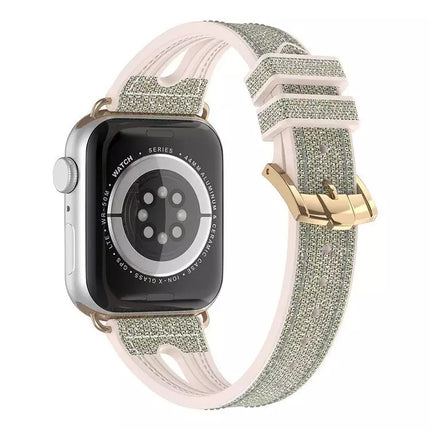 Slim Glitter Watch Band For Apple Watch Series, 7 45mm / 6&SE&5&4 44mm / 3&2&1 42mm, 7 41mm / 6&SE&5&4 40mm / 3&2&1 38mm - DealBuddy