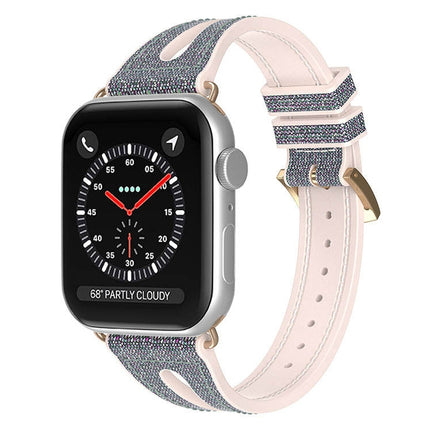 Slim Glitter Watch Band For Apple Watch Series, 7 45mm / 6&SE&5&4 44mm / 3&2&1 42mm, 7 41mm / 6&SE&5&4 40mm / 3&2&1 38mm - DealBuddy
