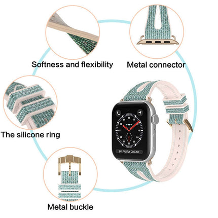 Slim Glitter Watch Band For Apple Watch Series, 7 45mm / 6&SE&5&4 44mm / 3&2&1 42mm, 7 41mm / 6&SE&5&4 40mm / 3&2&1 38mm - DealBuddy