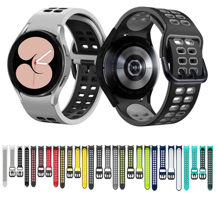 Double-row Hole Two-color Silicone Watch Band, For Samsung Galaxy Watch 5 40mm, For Samsung Galaxy Watch 5 Pro 45mm - DealBuddy