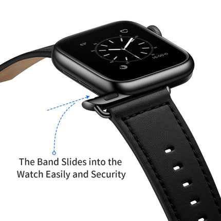 Genuine Leather Watch Band For Apple Watch Series, 7 45mm / 6&SE&5&4 44mm / 3&2&1 42mm, 7 41mm / 6&SE&5&4 40mm / 3&2&1 38mm - DealBuddy