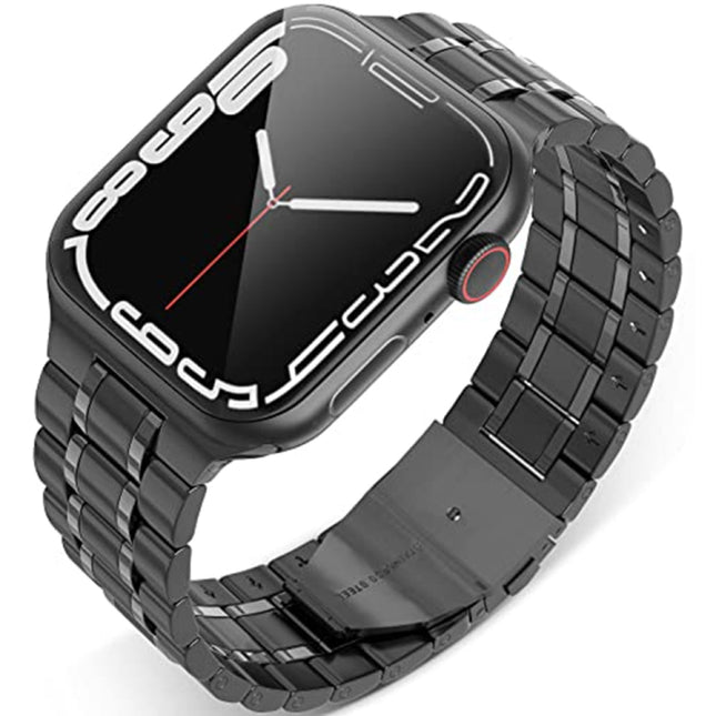 5-bead Stainless Steel Watch Band For Apple Watch Series, 7 45mm / 6&SE&5&4 44mm / 3&2&1 42mm, 7 41mm / 6&SE&5&4 40mm / 3&2&1 38mm - DealBuddy