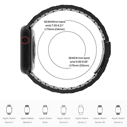 5-bead Stainless Steel Watch Band For Apple Watch Series, 7 45mm / 6&SE&5&4 44mm / 3&2&1 42mm, 7 41mm / 6&SE&5&4 40mm / 3&2&1 38mm - DealBuddy