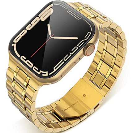 5-bead Stainless Steel Watch Band For Apple Watch Series, 7 45mm / 6&SE&5&4 44mm / 3&2&1 42mm, 7 41mm / 6&SE&5&4 40mm / 3&2&1 38mm - DealBuddy