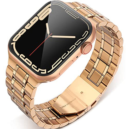 5-bead Stainless Steel Watch Band For Apple Watch Series, 7 45mm / 6&SE&5&4 44mm / 3&2&1 42mm, 7 41mm / 6&SE&5&4 40mm / 3&2&1 38mm - DealBuddy