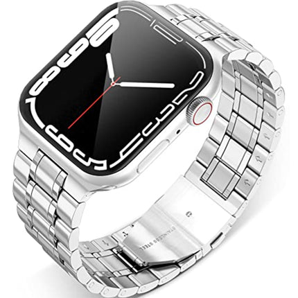 5-bead Stainless Steel Watch Band For Apple Watch Series, 7 45mm / 6&SE&5&4 44mm / 3&2&1 42mm, 7 41mm / 6&SE&5&4 40mm / 3&2&1 38mm - DealBuddy