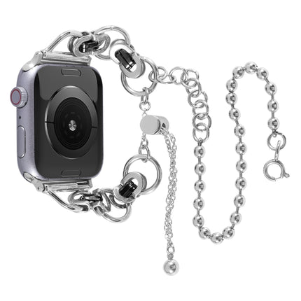 Double Chain 2-bead Stainless Steel Watch Band For Apple Watch Series, 7 45mm / 6&SE&5&4 44mm / 3&2&1 42mm, 7 41mm / 6&SE&5&4 40mm / 3&2&1 38mm - DealBuddy