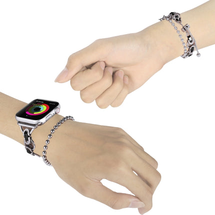 Double Chain 2-bead Stainless Steel Watch Band For Apple Watch Series, 7 45mm / 6&SE&5&4 44mm / 3&2&1 42mm, 7 41mm / 6&SE&5&4 40mm / 3&2&1 38mm - DealBuddy