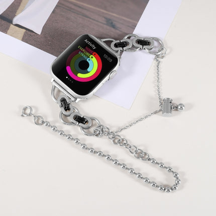 Double Chain 2-bead Stainless Steel Watch Band For Apple Watch Series, 7 45mm / 6&SE&5&4 44mm / 3&2&1 42mm, 7 41mm / 6&SE&5&4 40mm / 3&2&1 38mm - DealBuddy