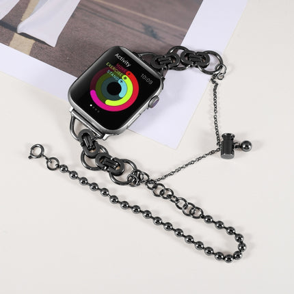 Double Chain 2-bead Stainless Steel Watch Band For Apple Watch Series, 7 45mm / 6&SE&5&4 44mm / 3&2&1 42mm, 7 41mm / 6&SE&5&4 40mm / 3&2&1 38mm - DealBuddy