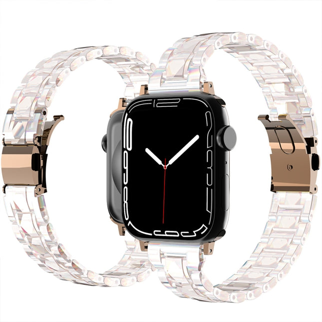 Electroplated Acrylic Watch Band For Apple Watch Series, 7 45mm / 6&SE&5&4 44mm / 3&2&1 42mm, 7 41mm / 6&SE&5&4 40mm / 3&2&1 38mm - DealBuddy