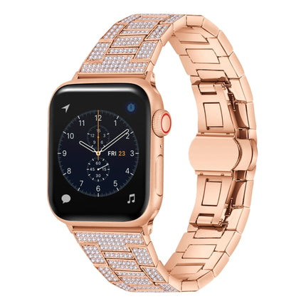 Diamond Metal Watch Band For Apple Watch Series, 7 45mm / 6&SE&5&4 44mm / 3&2&1 42mm, 7 41mm / 6&SE&5&4 40mm / 3&2&1 38mm - DealBuddy