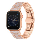 Diamond Metal Watch Band For Apple Watch Series, 7 45mm / 6&SE&5&4 44mm / 3&2&1 42mm, 7 41mm / 6&SE&5&4 40mm / 3&2&1 38mm - DealBuddy