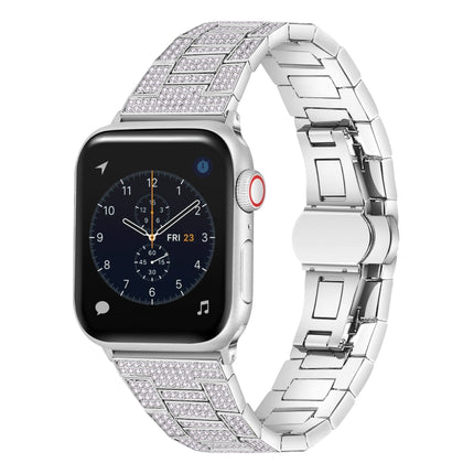 Diamond Metal Watch Band For Apple Watch Series, 7 45mm / 6&SE&5&4 44mm / 3&2&1 42mm, 7 41mm / 6&SE&5&4 40mm / 3&2&1 38mm - DealBuddy