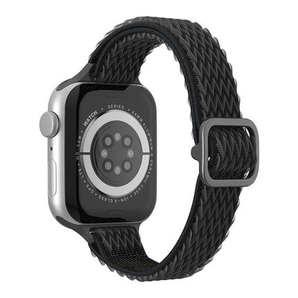Wave Small Waist Nylon Watch Band For Apple Watch Series, 7 45mm / 6&SE&5&4 44mm / 3&2&1 42mm, 7 41mm / 6&SE&5&4 40mm / 3&2&1 38mm - DealBuddy