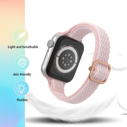 Wave Small Waist Nylon Watch Band For Apple Watch Series, 7 45mm / 6&SE&5&4 44mm / 3&2&1 42mm, 7 41mm / 6&SE&5&4 40mm / 3&2&1 38mm - DealBuddy